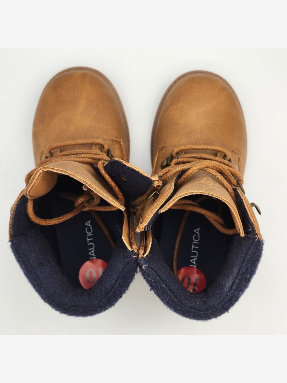 Tan Lace-Up Nautica Ankle Boots | Kid's 10 - Picture 11 of 15